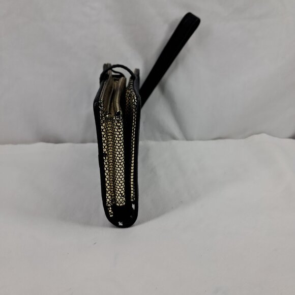 Juicy Couture Tech Wallet Wristlet Black Gold Leather - Picture 6 of 16